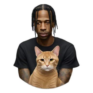 travis scott with cat sticker