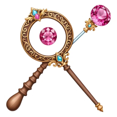 magic wand with pink gem sticker