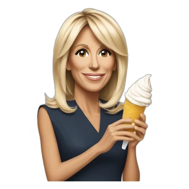 Brigitte Macron vend glaces sticker
