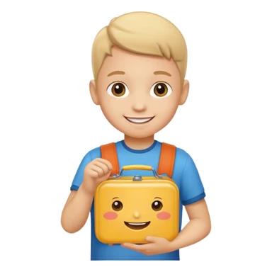 child with lunchbox sticker