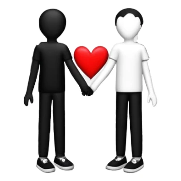 two keith harring style people holding hands in front of a house with a heart surrounding it, this is a logo for a project sticker