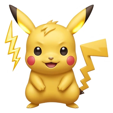 cute Pikachu Pokémon winking and holding a tiny lightning bolt sticker
