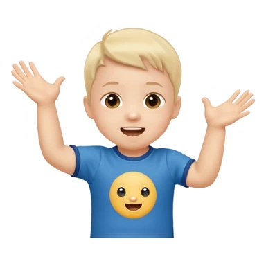 A toddler with a tiny jersey shirt, clapping with adorable enthusiasm jumping sticker