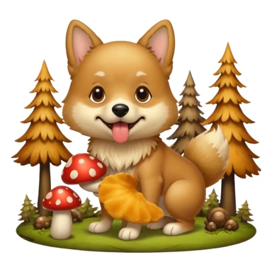 Собака с грибом в пасти sticker