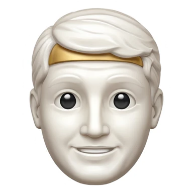 Marble style statue of man head happy full white sticker