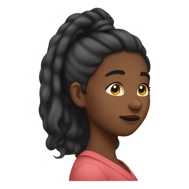 black girl putting her hair behind her ear shyly while looking down  sticker