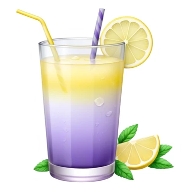 ombre gradient yellow and lilac Lavender mint lemonade in a glass with a sprig of lavender  sticker