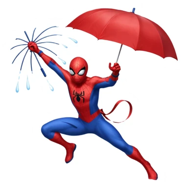 spider-man catching umbrella   sticker
