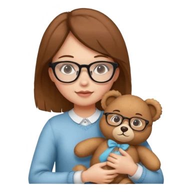 girl wearing glasses with teddy bear  sticker