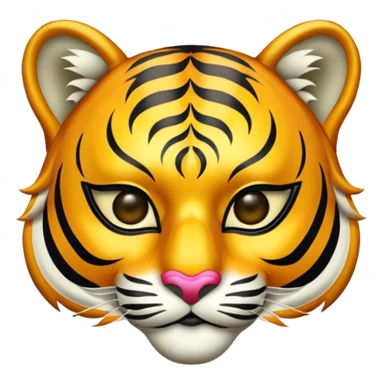 tiger with glamorous masquerade mask sticker