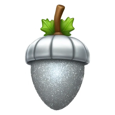 sparkling silver acorn sticker