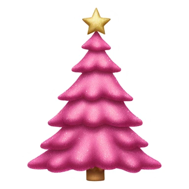 Large pink Christmas tree decorated with glitter  sticker