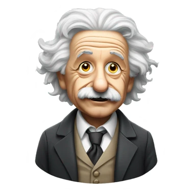 albert einstein with wawing hand sticker