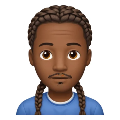 Hazme un emoji de un hombre negro con trenzas y una pequeña perilla sin bigote sticker