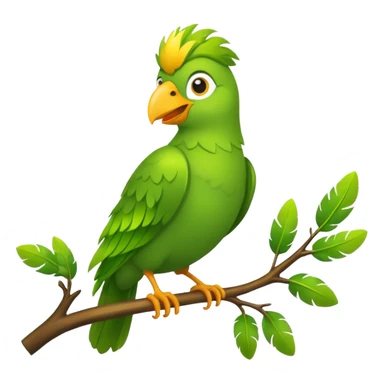 duolingo bird on the branch of tree sticker