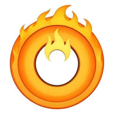 A minimalist CD disc with a subtle fire design, orange and yellow flames, with a circle in the middle and a hole in the center sticker