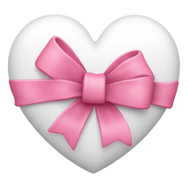 white heart with pink bow sticker
