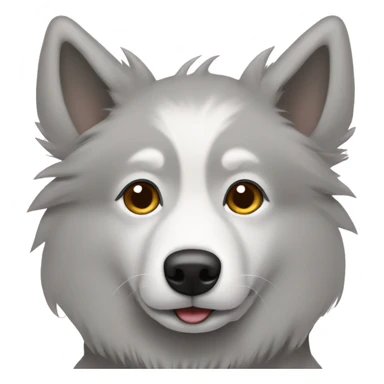 Dark Grey American Eskimo dog with folded ears sticker