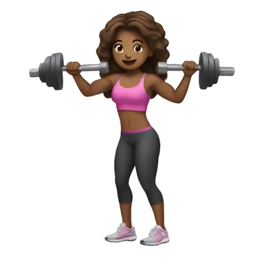 girl working out brown hair lifting weights sticker