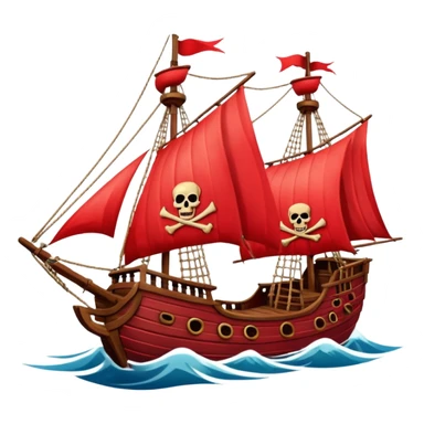 red pirate ships sticker