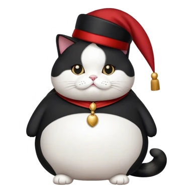 fat tuxedo Cat with a fez sticker