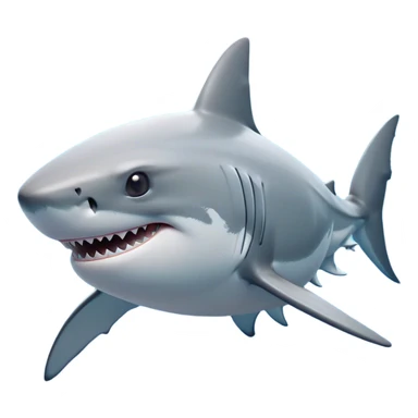 Cinematic Noble Shark Portrait Emoji, Poised and regal, with a sleek, powerful build and a smooth, streamlined body in icy gray and white tones, deep-set soulful piercing eyes, Simplified yet sharp and sophisticated features, highly detailed, glowing with a soft, dignified glow, high shine, intelligent and formidable, stylized with an air of oceanic majesty, focused and attentive, soft glowing outline, capturing the essence of a watchful and confident predator, so majestic it feels as though it could glide out of the screen with effortless authority! sticker