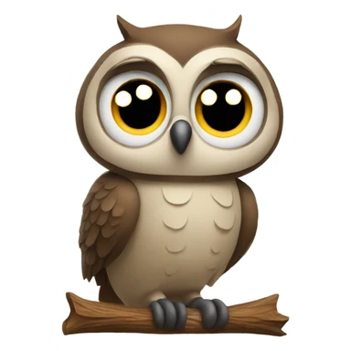 Pensive owl sticker