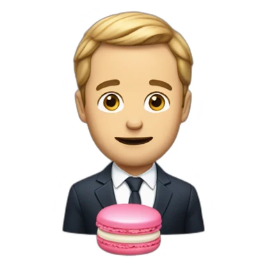 Macron qui mange un macaron sticker