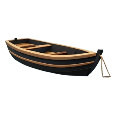 A 3D cartoon small boat floating on estuary water with nearby reeds and a distant horizon, bright lighting, realistic reflections, shown inside a simple wooden photo frame, Memoji-style rendering. sticker