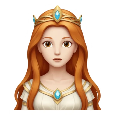 Minerva, Goddess of Wisdom from Gods and Goddesses with long reddish blonde hair, ivory outfit sticker