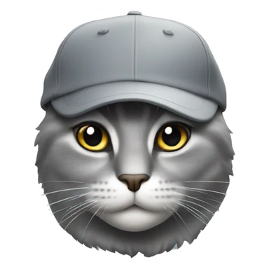 Grey Cat wearing cap sticker