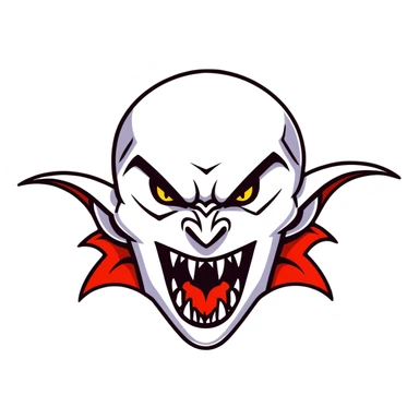 Menacing vampire with long deadly fangs sticker