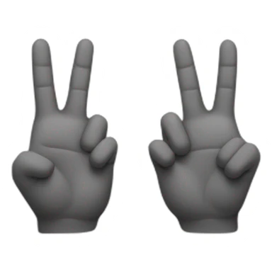 The two hands close side by side with just the middle and index fingers raised sticker