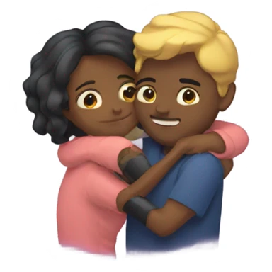 bf and gf hugging sticker