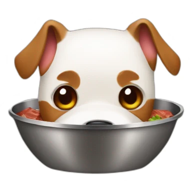Dog bowl with steak sticker