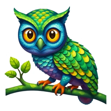 Fusion of owl and chameleon sticker