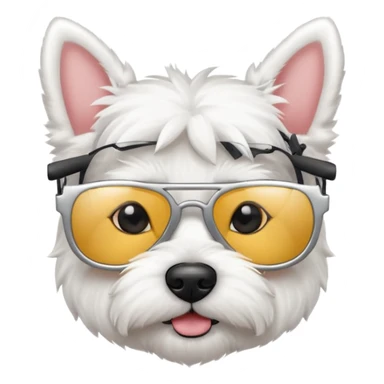 Westie Dog with cool glasses sticker