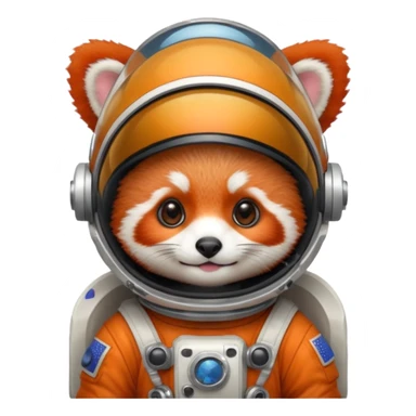 baby cute red panda in astronaut helmet sticker
