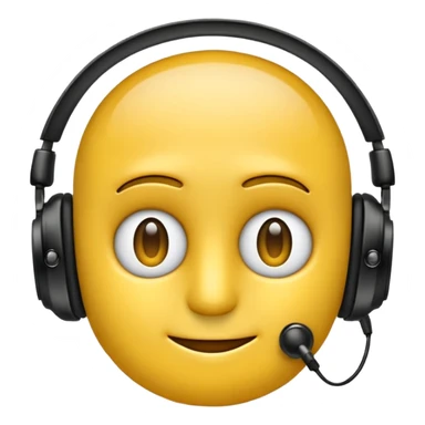 Ein gelber runder Emoji. Augen geslossen. Total im moment. Glpcklich, leichtes lächeln. Verträumt. Leichtigkeit. Freiheit. Overearkopfkörer auf und im hintergrund leichte muster die erkennen lassen dass techno läuft sticker