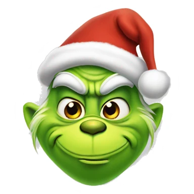 Grinch wearing Santa hat sticker
