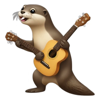 loutre qui joue de la guitare sticker