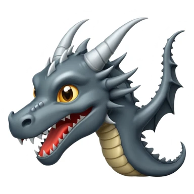 iOS style emoji, minimal dragon fang, dark fantasy object sticker