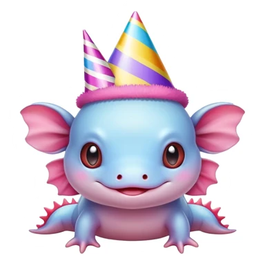axolotl with birthday hat sticker