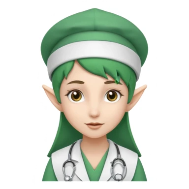 Elf Doctor with Nurse hat sticker