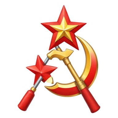 Soviet Union flag, vibrant red background, gold hammer and sickle and star, no text sticker