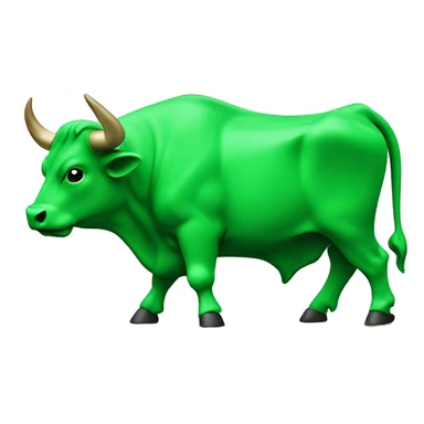Green bull with bullish trend chart sticker