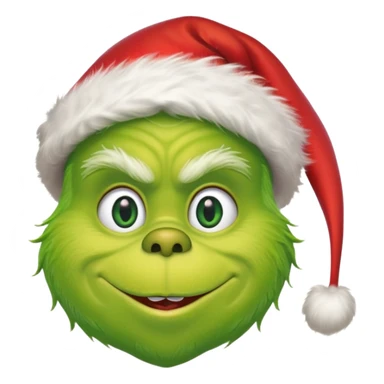 The Grinch with a Santa hat emoji sticker