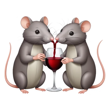 Two realistic rats drinking wine sticker