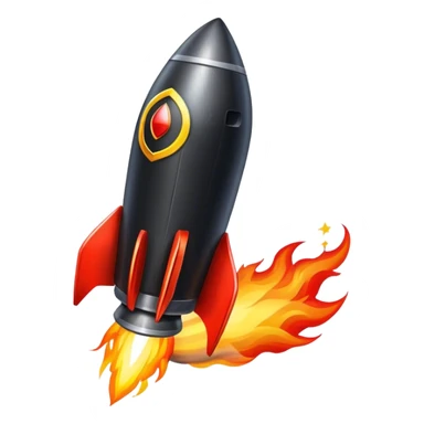 driving fine black rocket with fire color france sticker