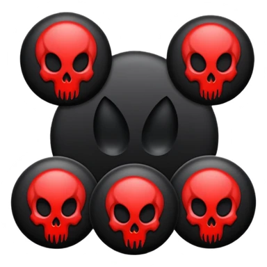 iOS sticker, dark mark, black shape, red dot, minimal sticker